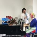عکس پیانو نوازی مهراوه شریفی نیا در کنار سامان احتشامی