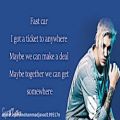عکس Justin Bieber - Fast Car (Tracy Chapman)(Lyrics)