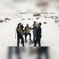 عکس اجرای بندری در برف سپیدان