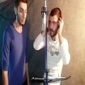 عکس رسی کمان و ساسان اورمی در حال رکورد آهنگ غم نبودت