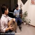 عکس دو نوازی کمانچه و تنبک کودک در آموزشگاه موسیقی هماهور