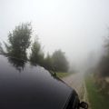 عکس لحظاتی در سراشیبی جنگل مه آلود