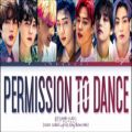 عکس لیریک آهنگ Permission to dance بی تی اس