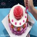 عکس تزیین کیک خامه ای زیبا