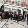 عکس Students in Lisbon singing and dancing on the street