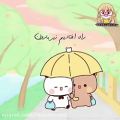 عکس کلیپ عاشقانه _راه افتادیم زیر بارون...