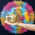 عکس کاسه تبتی دست ساز اصل _ طرح طلایی _قطر ۱۷