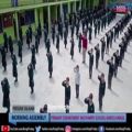 عکس اجرای سرود سلام فرمانده در مدرسه ای در شهر کارگیل واقع در جامو و کشمیر
