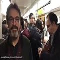 عکس سفر حسین علیزاده با مترو و پیغامی برای شهروندان