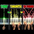 عکس 1 روز در مقابل 10 سال نواختن پیانو | 1Day Vs 10 Years of Playing PIANO