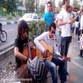 عکس موسیقی خیابانی با حال در ولیعصر تهران.(street music in iran